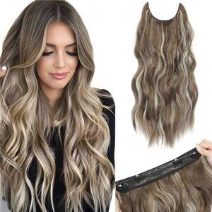 Natural Brown Halo Type Hair Extensions